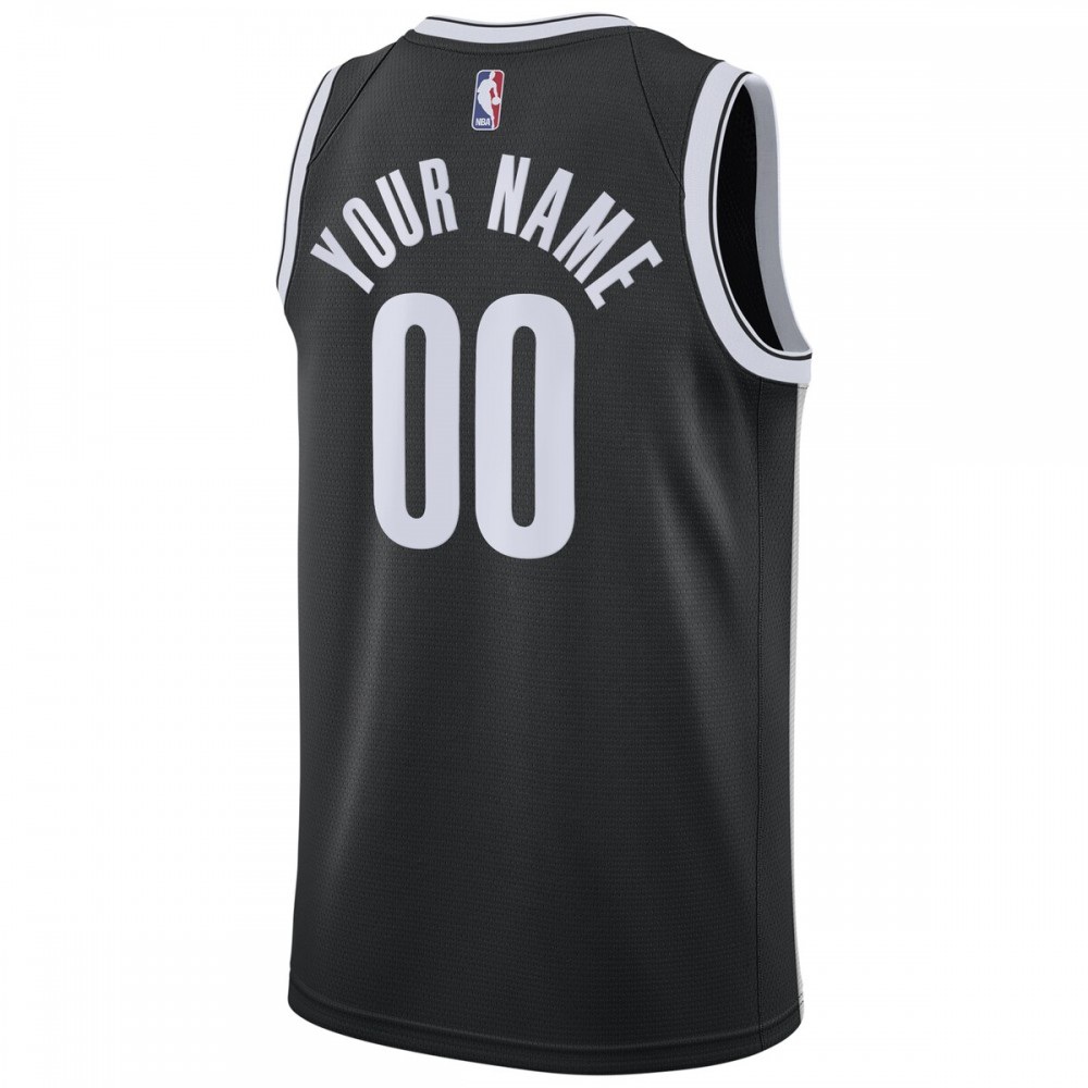 Brooklyn Nets 2020/21 Swingman Custom Jersey - Icon Edition - Black-Pro Kit Vault | Brand New 26/27 Sports Jerseys